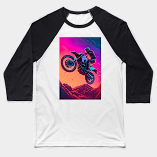 Cyber Future Dirt Bike With Neon Colors Baseball T-Shirt